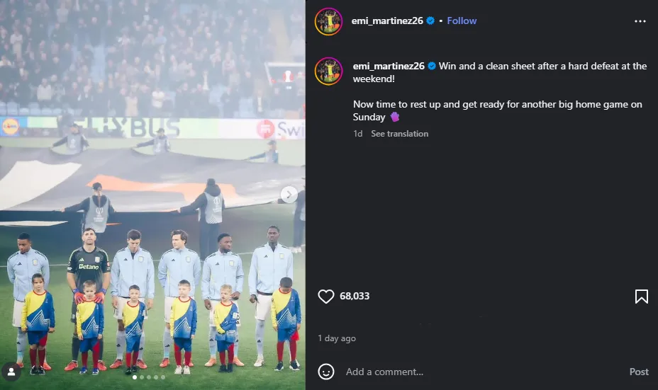 Dibu Martínez no hizo referencia al hecho de haber sido extirpado de la sub capitanía.