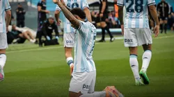 Duván Vergara, autor del gol de Racing ante Defensa y Justicia.