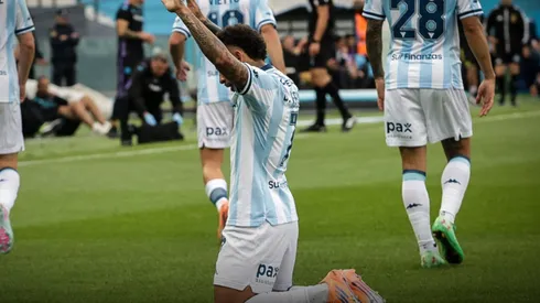 Duván Vergara, autor del gol de Racing ante Defensa y Justicia.