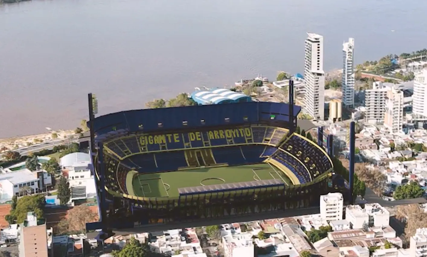 Como sería la nueva tercera bandeja en el Gigante de Arroyito. (Captura @RosarioCentral)