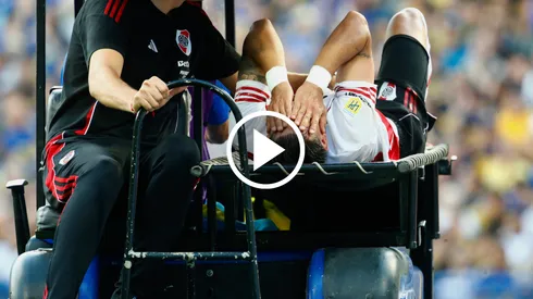 Maxi Meza se fue lesionado ante Boca.