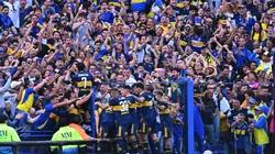 El festejo de gol de Exequiel Zeballos para el 1-0 de Boca ante River en el Superclásico.