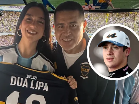 Riquelme festejó el Superclásico con Dua Lipa y Colapinto la invitó a una carrera de Fórmula 1