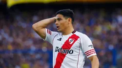 Maximiliano Salas durante el Superclásico entre Boca y River.