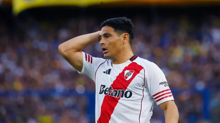 Maximiliano Salas durante el Superclásico entre Boca y River.