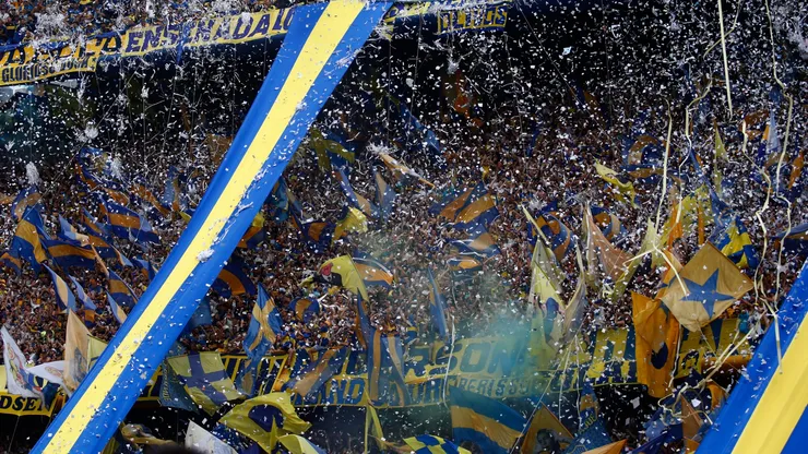 Los hinchas de Boca en el Superclásico.