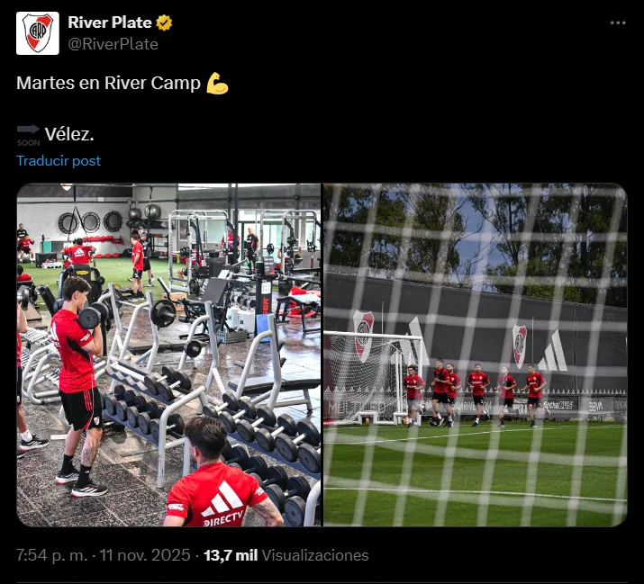 El primer posteo que hizo River tras perder el Superclásico.