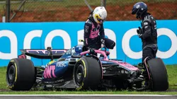 Colapinto tras el choque en Interlagos.