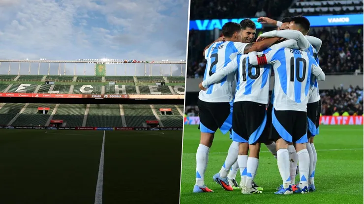 Elche adaptó el vestuario y el resto de las instalaciones de su estadio para recibir a la Selección Argentina.