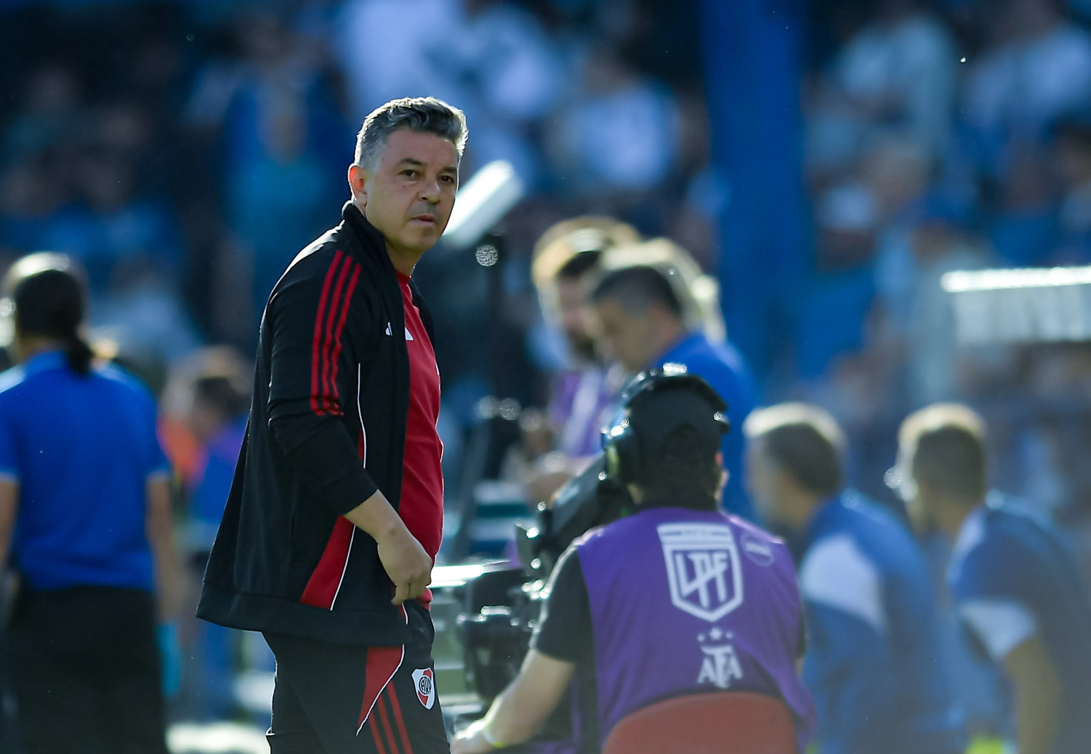 Marcelo Gallardo, director técnico de River Plate durante el duelo ante Vélez. (Getty Images)