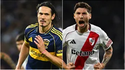 Edinson Cavani y Gonzalo Montiel