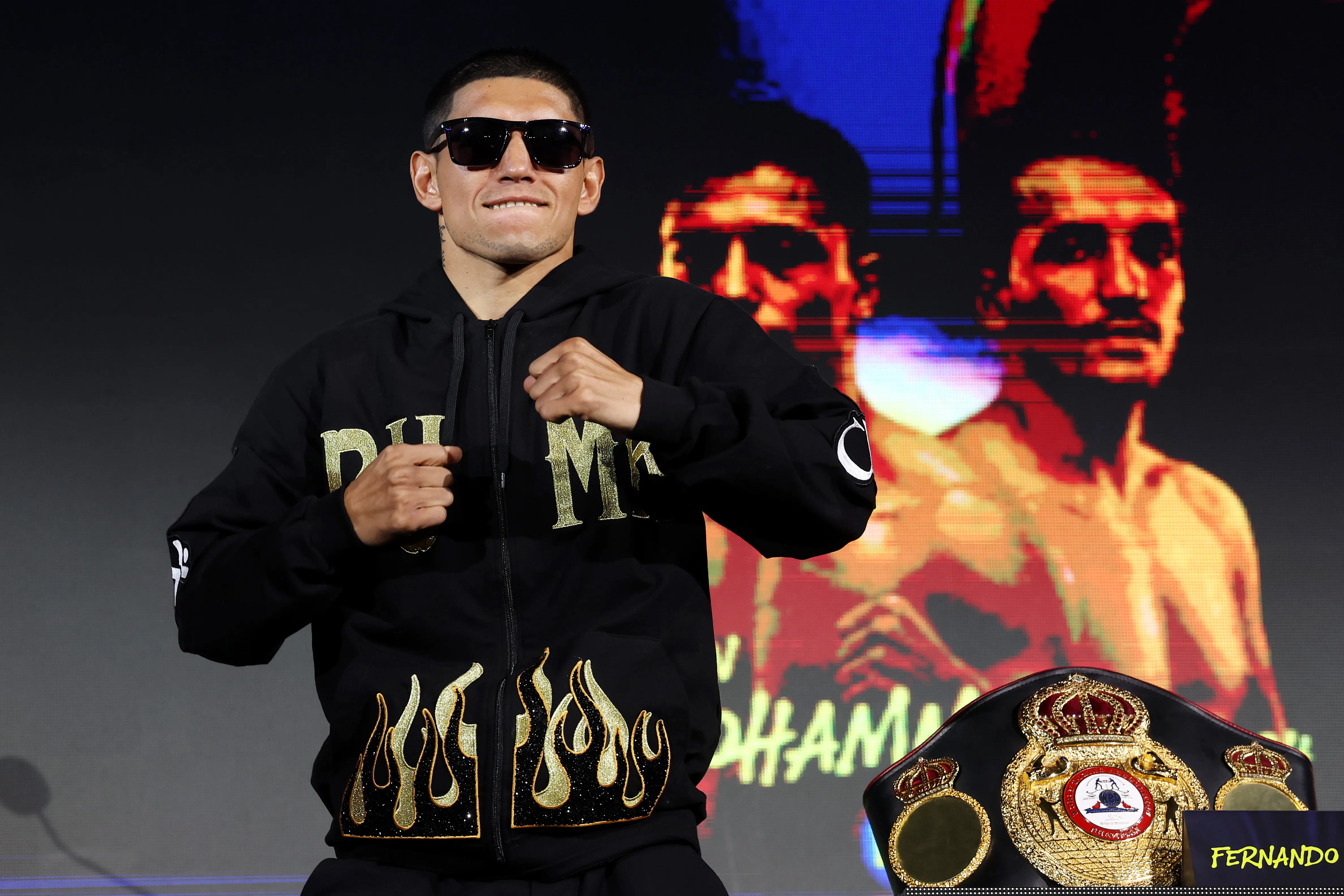 Fernando Martínez, boxeador argentino, en la previa de la pelea ante Jesse Rodríguez. (Getty Images)