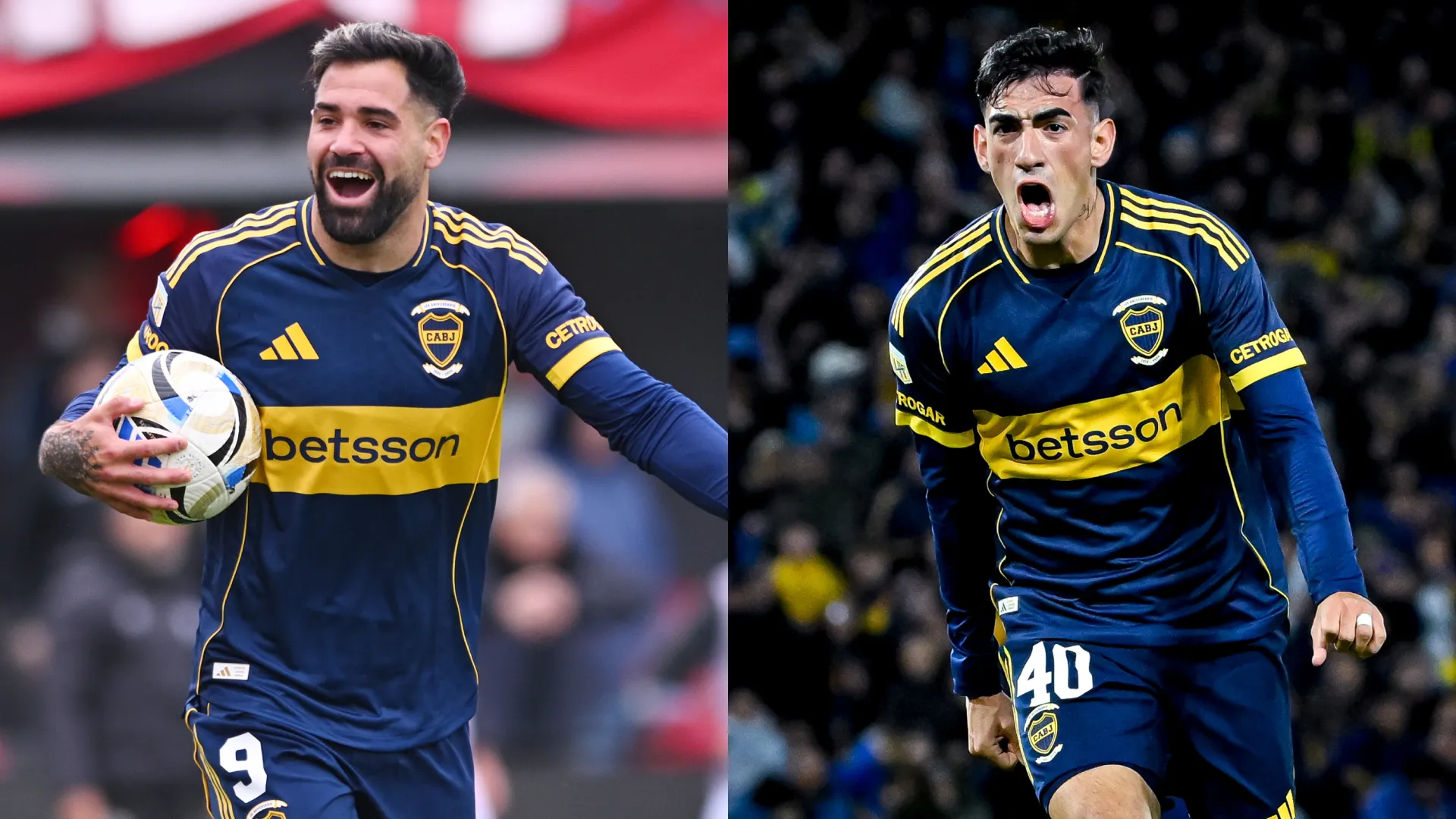 Milton Giménez y Lautaro Di Lollo, futbolistas de Boca Juniors.