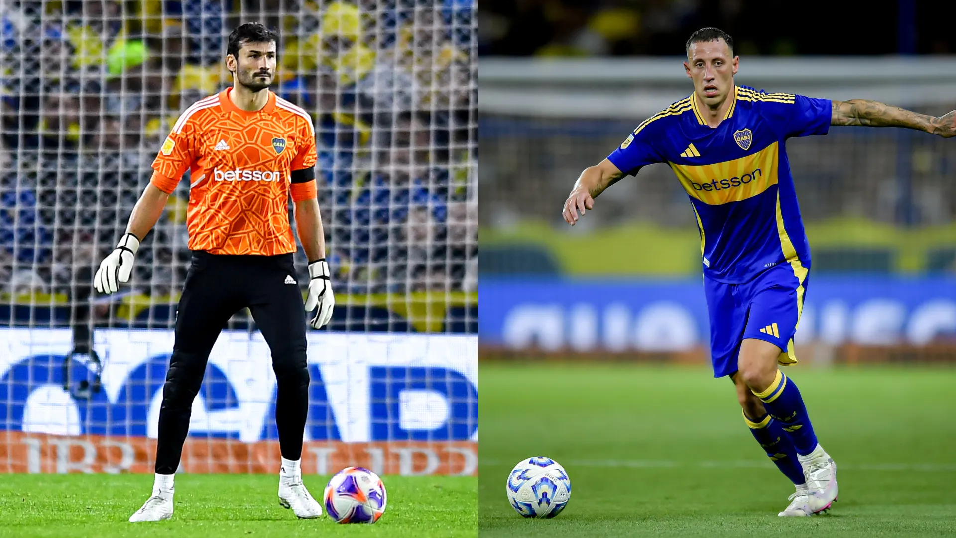 Javier García y Cristian Lema, futbolistas de Boca que se quedan sin contrato. (Getty Images)
