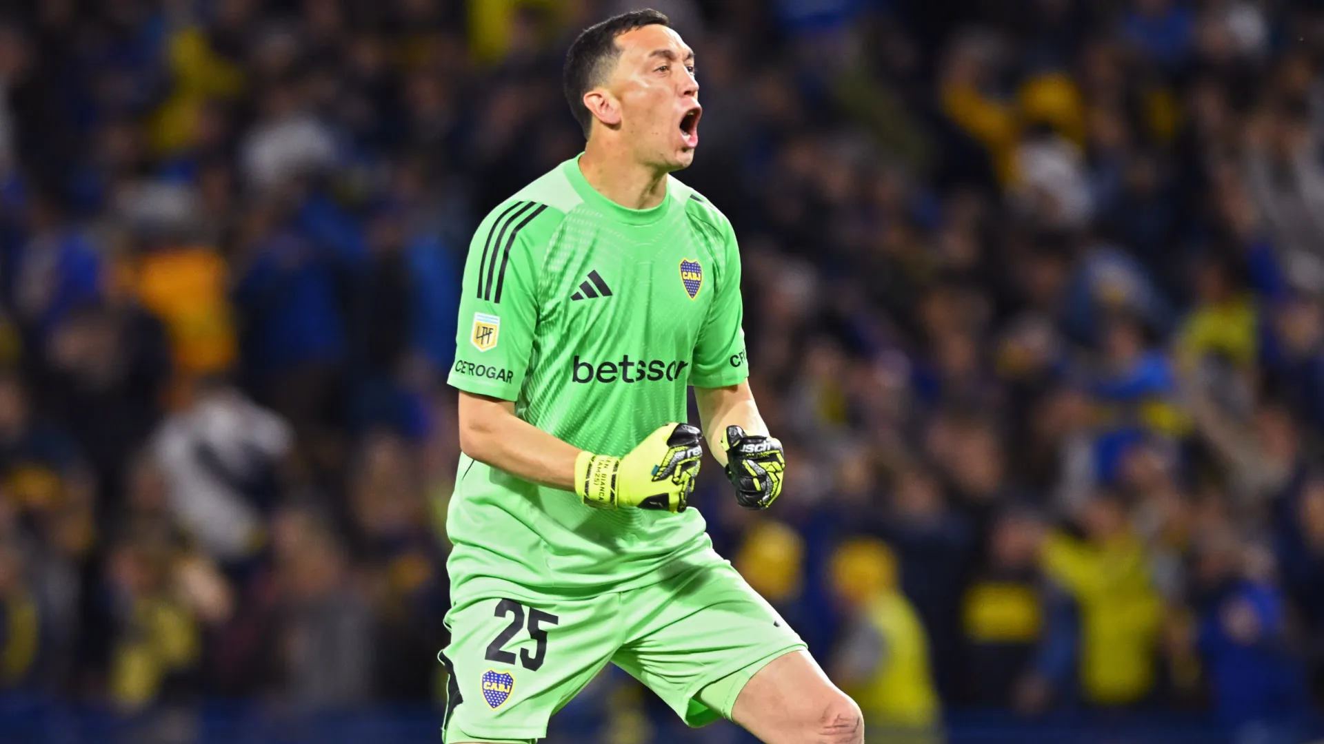 Agustín Marchesín, arquero de Boca que atajó un penal ante Talleres.