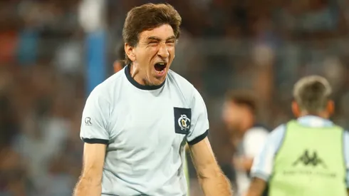 Gustaco Costas, eufórico tras la memorable victoria de Racing ante River.