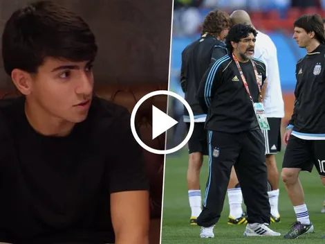 Benjamín Agüero se la jugó y eligió entre su abuelo Diego Maradona y Messi
