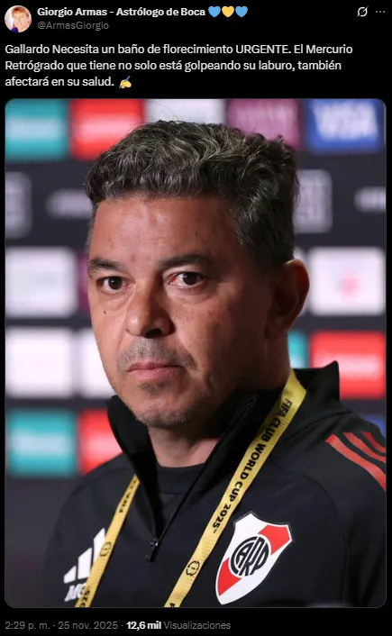 El posteo de Giorgio Armas.