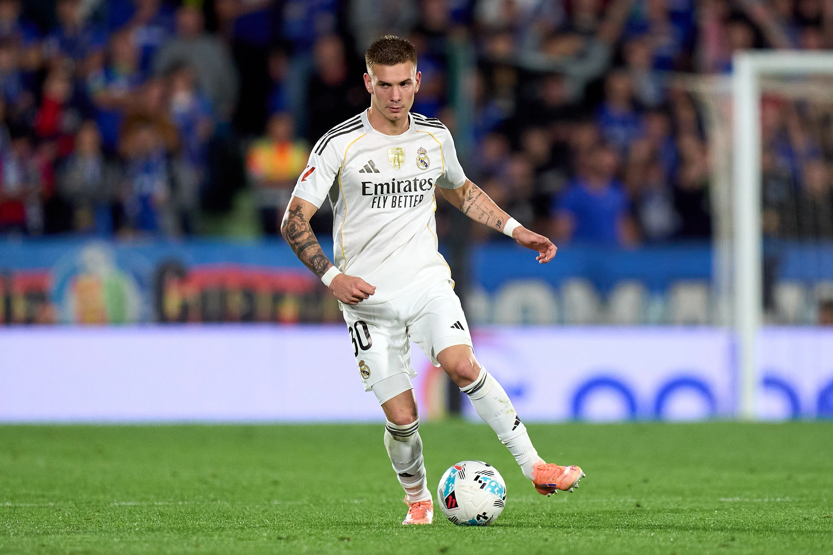 Franco Mastantuono disputó su último partido ante Valencia, el primero de noviembre. (Getty).