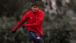 Kevin Lomónaco durante el entrenamiento de Independiente.
