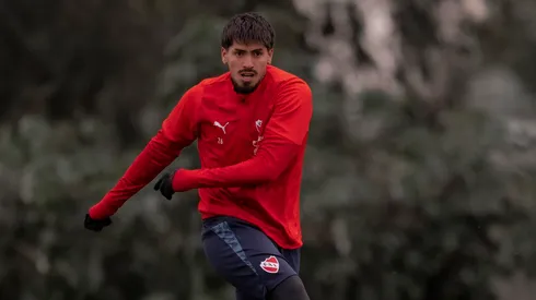 Kevin Lomónaco durante el entrenamiento de Independiente.