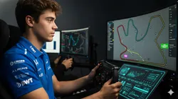 Imagen de Franco Colapinto analizando el circuito de Qatar, hecho con la IA de Gemini