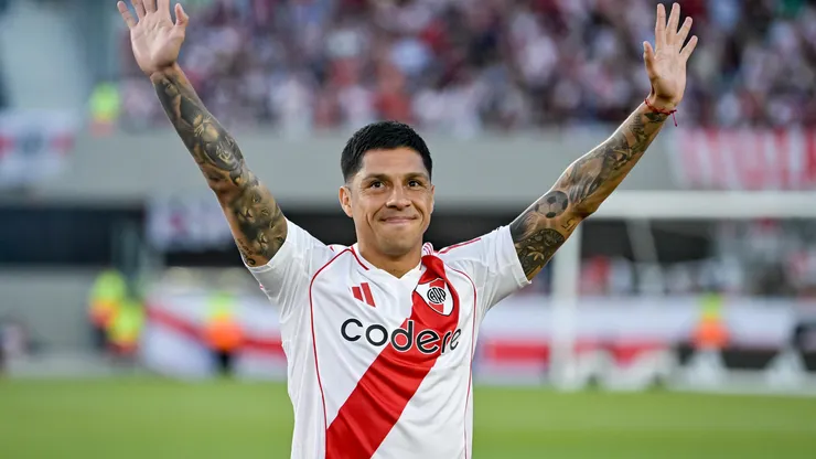Enzo Pérez, en su regreso a River en 2025.