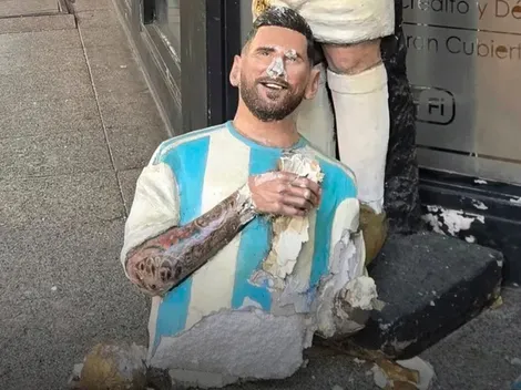 Mientras siguen las polémicas con la AFA, destrozaron una estatua de Messi en Mar del Plata