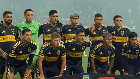 El plantel de Boca ante Argentinos.