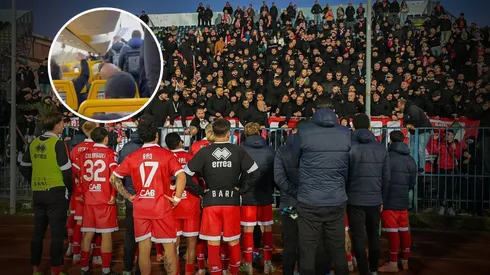Los jugadores de Bari vivieron un tenso momento con sus hinchas en pleno aeropuerto.