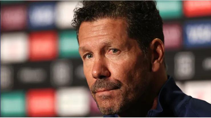 Cholo Simeone, entrenador del Atlético Madrid, durante una conferencia de prensa.