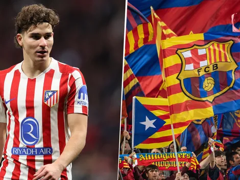 El comentario de los hinchas de Barcelona a Julián Alvarez tras su partido en el Camp Nou