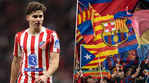 Los hinchas del Barcelona, tras el partido con el Atlético de Madrid en el Camp Nou, pidieron la contratación de Julián Alvarez.