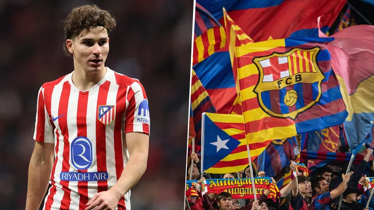 Los hinchas del Barcelona, tras el partido con el Atlético de Madrid en el Camp Nou, pidieron la contratación de Julián Alvarez.