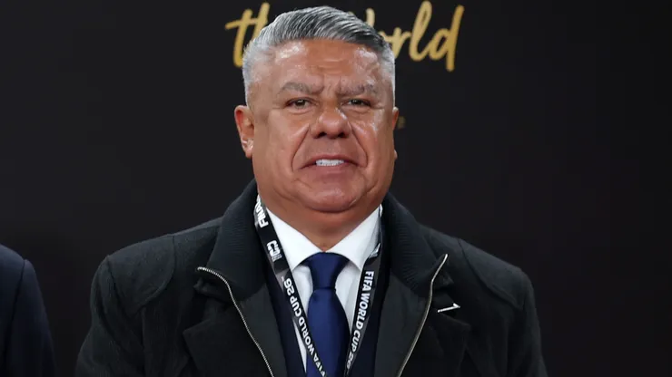 Claudio Tapia en el sorteo del Mundial 2026