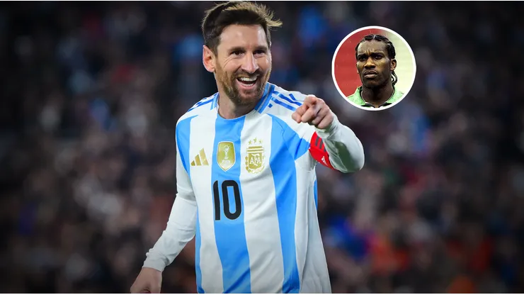 Lionel Messi y Jay-Jay Okocha.