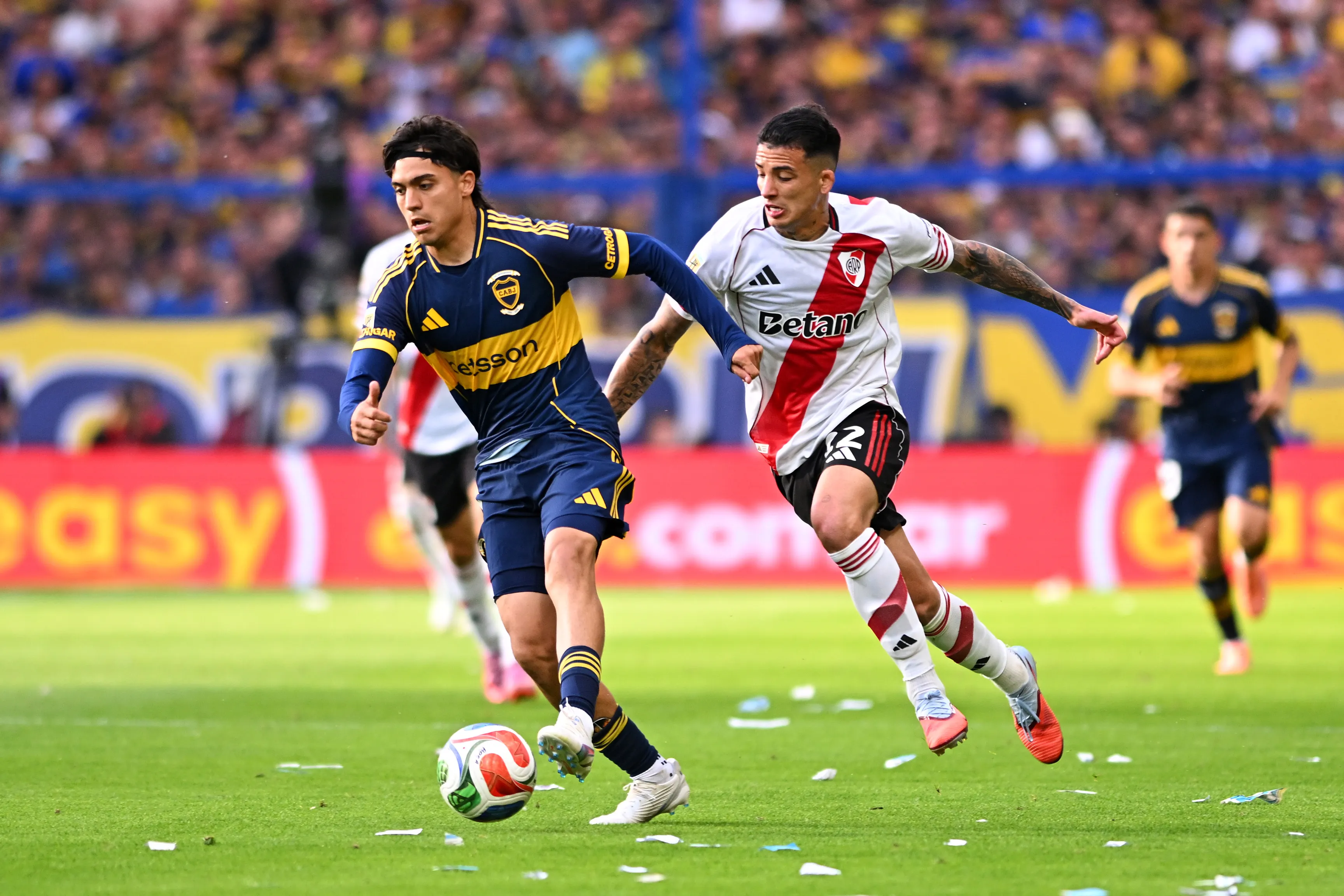 Exequiel Zeballos, delantero de Boca durante el Superclásico ante River. (Getty Images)