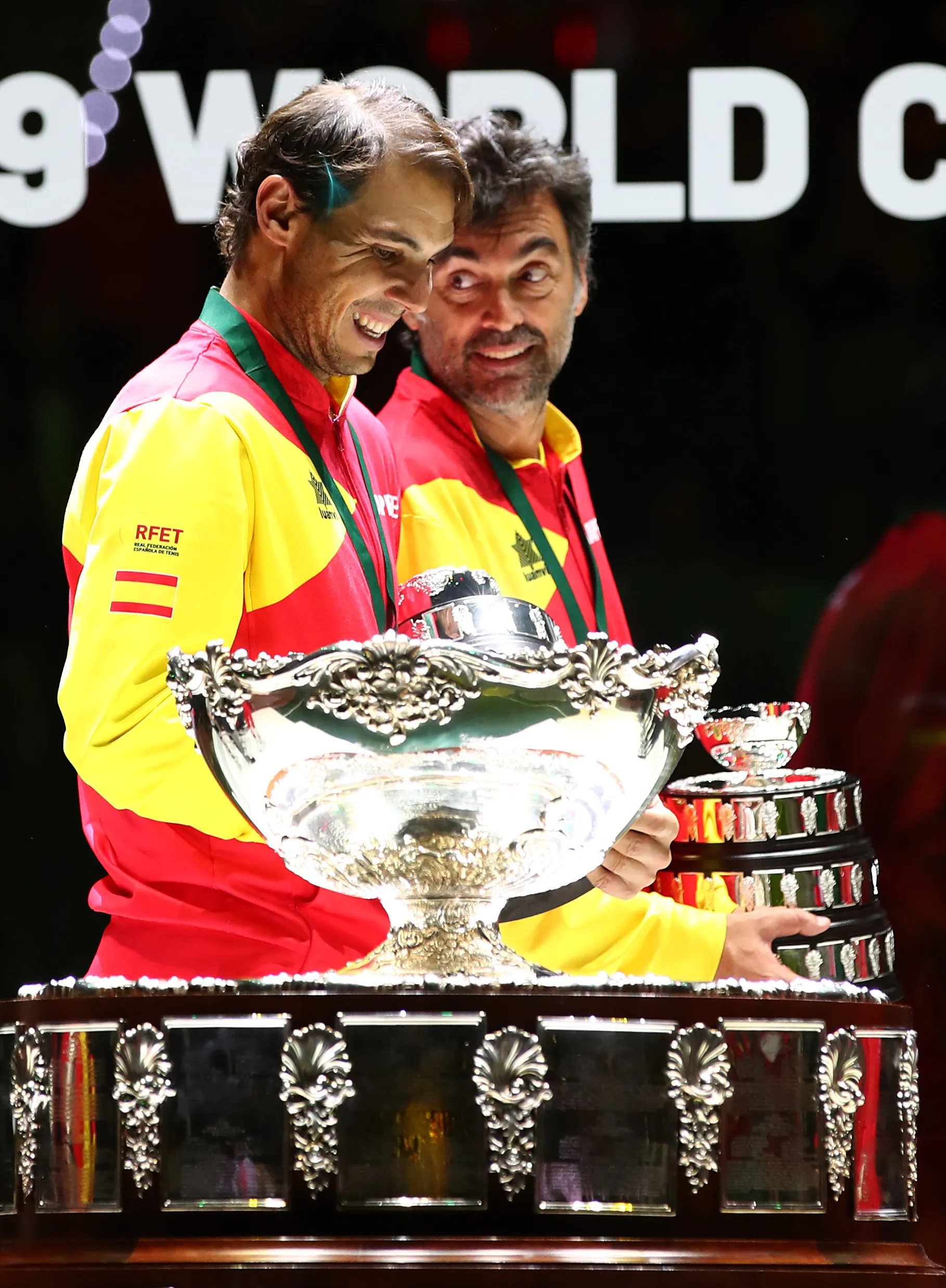 Nadal y Bruguera tras ganar la Copa Davis 2019 en la que Sergi era capitán del equipo español. (Foto: Getty).