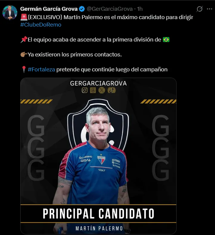 El posteo de Germán García Grova.