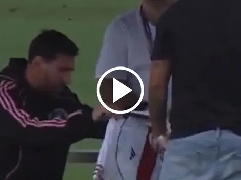 El gesto de Lionel Messi tras recibir una camiseta de River de regalo