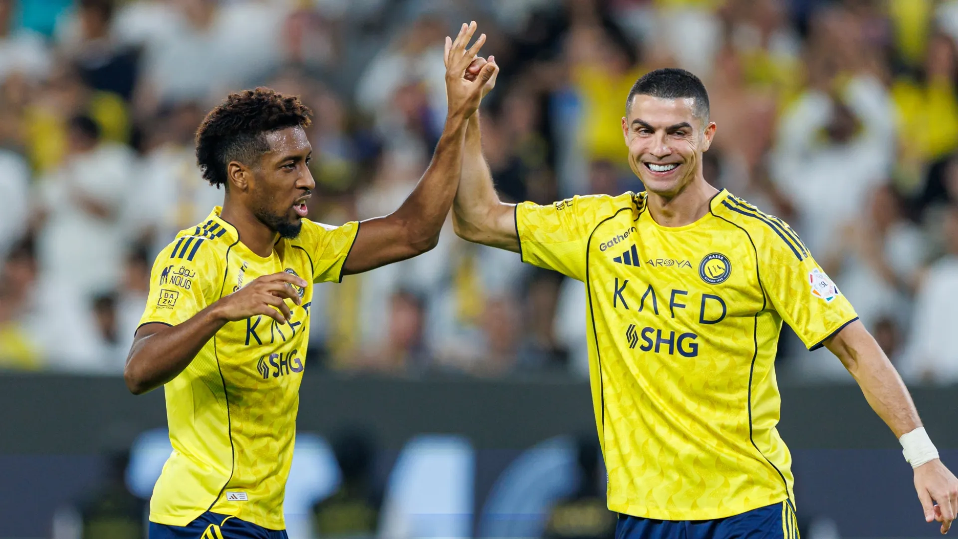 Coman junto a Ronaldo en Al Nassr. (Foto: Getty)