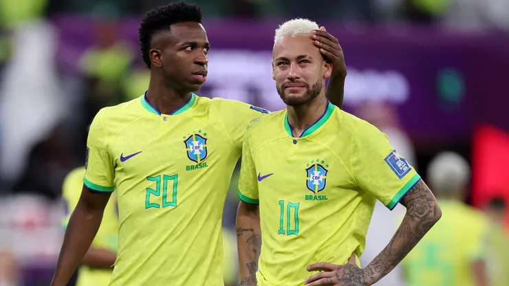 Neymar y Vinícius Júnior en la Selección de Brasil.