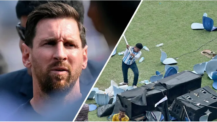 (Imágenes de Getty) Lionel Messi tuvo que evacuar el Estadio de Calcuta.