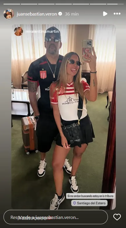 El posteo de la pareja de Verón previo a la final ante Racing.