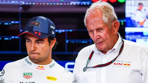 Helmut Marko y Checo Pérez en 2024.