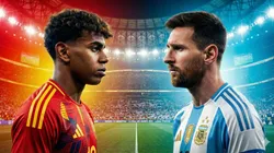 Lamine Yamal y Lionel Messi, máximas figuras de España y Argentina.