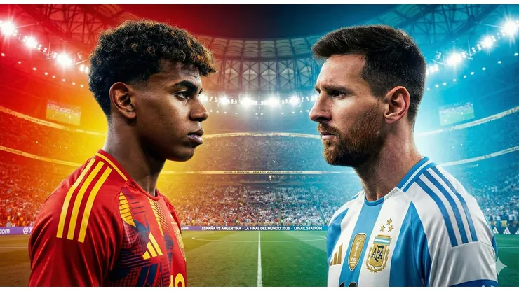 Lamine Yamal y Lionel Messi, máximas figuras de España y Argentina.