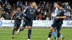 Mbappé festeja su primer gol ante Talavera.