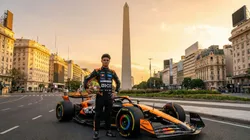El monoplaza de Lando Norris se exhibe en Buenos Aires.