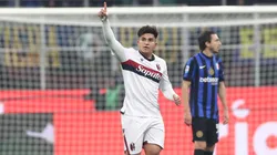 El festejo de Santi Castro tras su gol a Inter.